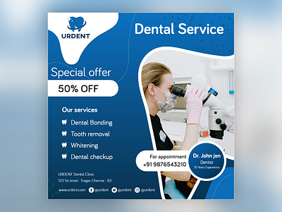 Dental care flyer - advertisement ad ads advertisement flyer graphic design mobile design social media social media post ui