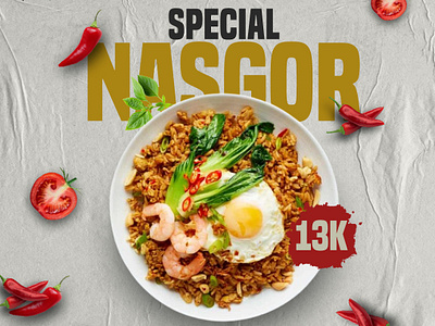 Special Nasi Goreng food traditional indonesia poster design graphic design