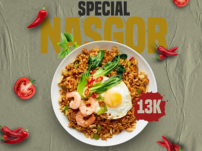 Special Nasi Goreng food traditional indonesia poster design graphic design