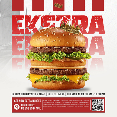 Ekstra Burger poster design graphic design