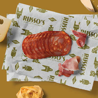 Russo's Delicatessen branding cheese deli delicatessen italian italian american logo meat