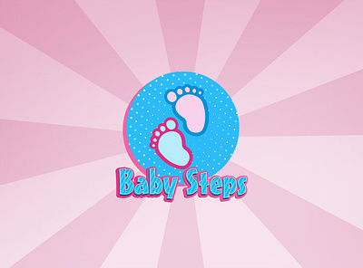 Baby Steps - Game Logo Design app app icon baby blue branding colors corporate identity design game logo graphic design illustration kids leg legs logo logo design mobile mockup steps white