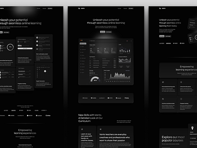 Vanta - Astro JS & TailwindCSS black clean dark darkmode darktheme elearning modern school