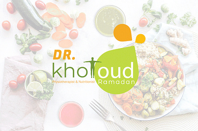 Dr.Kholoud Ramadan - Logo Design branding colors corporate identity design diet graphic design gray green healthy food illustration lemon logo logo design mockup mug orange stickers vegetables white