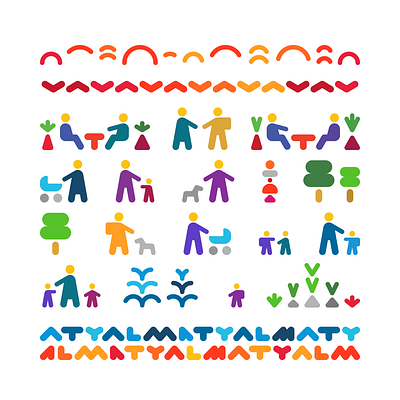 Icon design for AlmaU Urban Center icon illustration people symbol vector