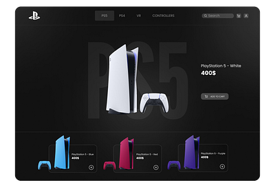 PlayStation 5 E-Commerce UI Concept app branding logo playstation playstation app product design ps ps website ps5 ps5 app ps5 website ui ux webapp website