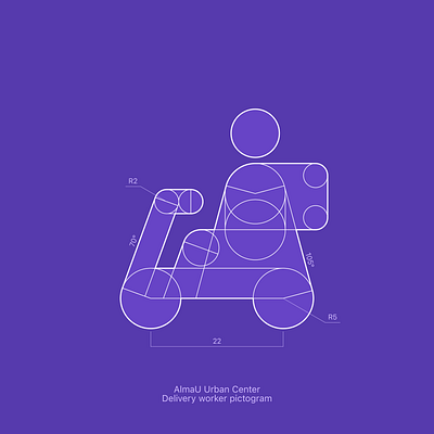 Icon design for AlmaU Urban Center delivery human icon illustration people symbol