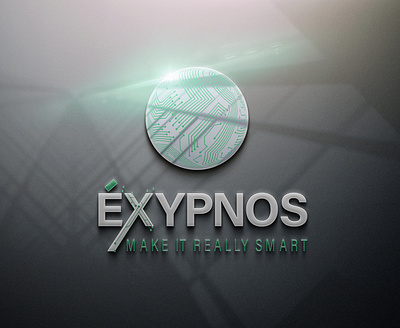 Exypnos - Logo Design advertising black branding colors corporate identity design graphic design gray green id illustration logo logo design mobile mockup smart system white