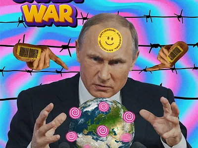 Candy War acid branding candy chiling design event funny graphic design illustration motion graphics post putine retro russia social media surrealism trippy ui war