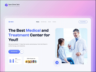 Medical Website - Hero Section 3d animation branding dashboard design hero section design landing page design logo medical website design mobile app design motion graphics prototype software testing ui ui deisgn uiux ux audit