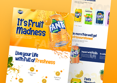 Fanta - Beverage Brand Landing Page beverage brand brand identity colorful design consumer goods digital experience e commerce fanta flavor variety landing marketing design product features product showcase refreshing design responsive design retail branding user interface ux design visual content web design web development