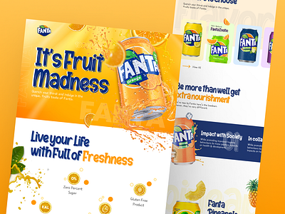 Fanta - Beverage Brand Landing Page beverage brand brand identity colorful design consumer goods digital experience e commerce fanta flavor variety landing marketing design product features product showcase refreshing design responsive design retail branding user interface ux design visual content web design web development