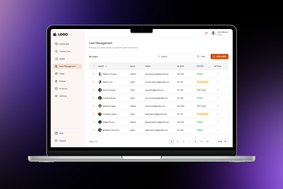 User Management dashboard manage ui ui user list user management web app