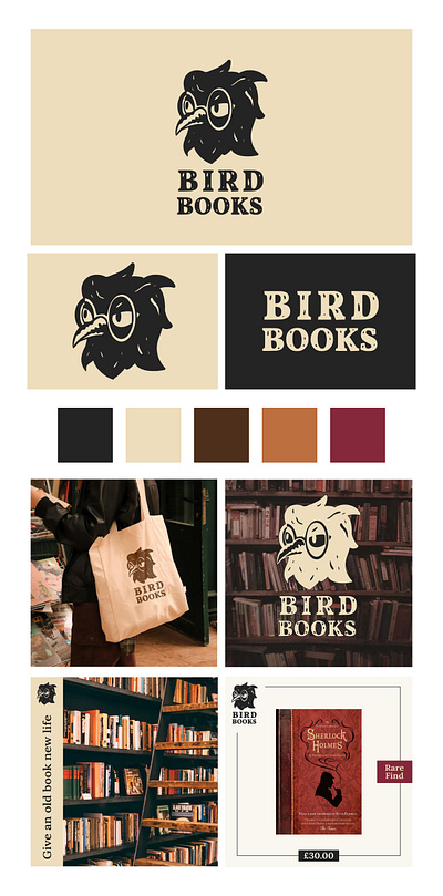 Bird Books books branding graphic design logo