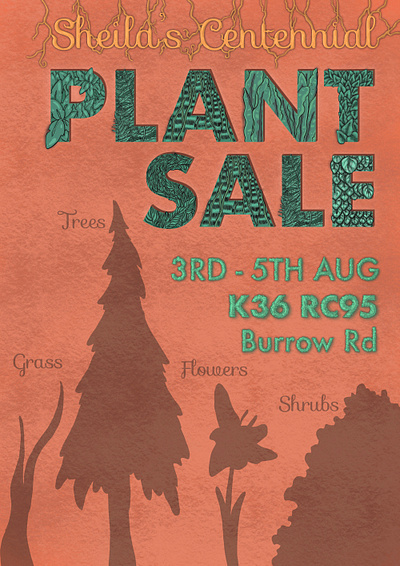 Plant Sale Poster graphic design illustration poster design typography