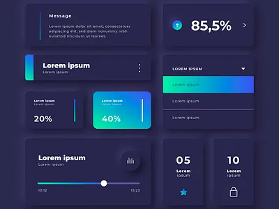 Gradient Color UI Kit Template graphic design ui uikit ux web