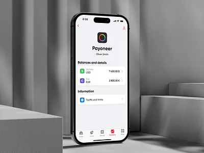 Payoneer Integration in PUMB Mobile Banking 3d mockup app design clean finance fintech interface mobile app mobile banking money transfer payoneer ui