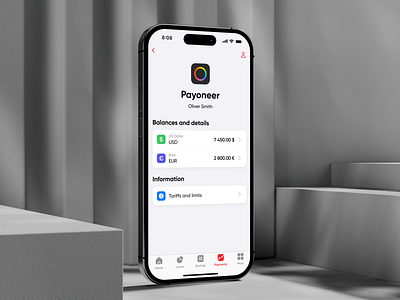 Payoneer Payments in PUMB－Banking App 3d mockup app design clean finance fintech interface mobile app mobile banking money transfer payoneer ui