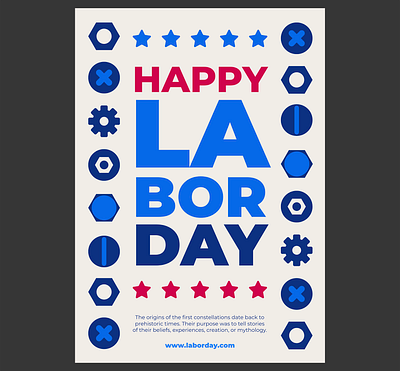 Happy labor flyer design flyer graphic design illustration minimalist vector