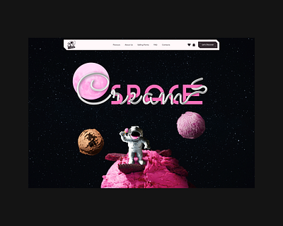 Space Cream Website🪐 design graphic design illustration ui