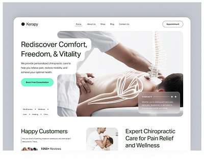 Chiropractic Clinic Landing Page care chiropractic chiropracticclinic chiropractor clinic design doctor healing health healthcare hospital landing page medical medicine therapy ui ux web design website wellness