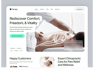 Chiropractic Clinic Landing Page care chiropractic chiropracticclinic chiropractor clinic design doctor healing health healthcare hospital landing page medical medicine therapy ui ux web design website wellness