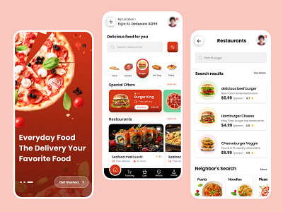 Food Delivery Mobile App Design 🌮🍕🥪 app design branding cooking delivery delivery app delivery app design delivery service food app food app ui food delivery food delivery application food delivery service food order graphic design mobile app mobile app design restaurant app ui design