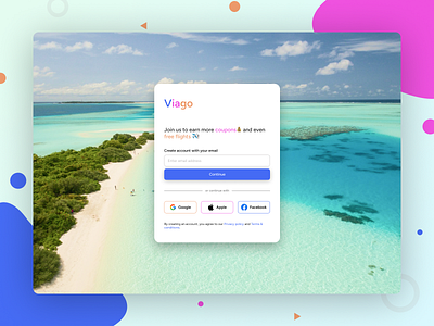 #1 Viago Travel Agency - Sign up page figma ui web design