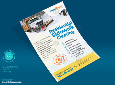 Sidewalk Cleaning Flyer Canva Template Design canva snow removal design snow mover canva design snow mover flyer snow removal snow removal flyer snowflakes remove flyer template snowslide flyer design