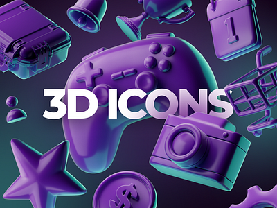 3D Purple Icon Set 3d 3d icon cinema 4d design graphic design icon purple set ui