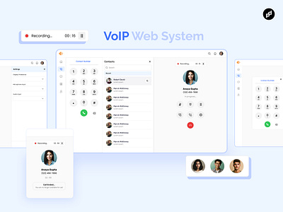 VoIP Web phone System chat contact dailpad dashboard design phone web system recording ui design ui ux ux design voip web webcalling