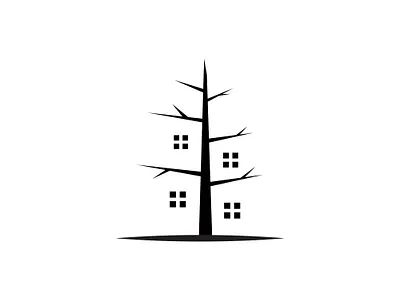 Tree House Logo apartment architecture branding building construction eco ecology environment garden home house leaf logo natural plant property real estate tree village wood