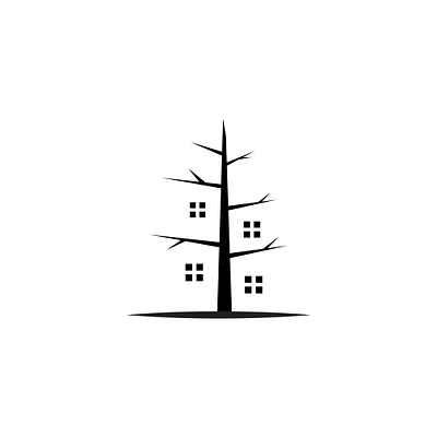 Tree House Logo apartment architecture branding building construction eco ecology environment garden home house leaf logo natural plant property real estate tree village wood