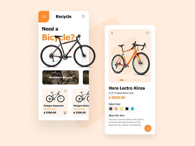 Bicycle App Design appdesign bicycleapp creative dailyui design designinspiration designprocess designsystem dribbble ecommercedesign figma graphicdesign interactiondesign mobileappdesign productpage uiux userinterface uxdesign visualdesign webdesign