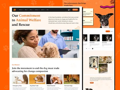 🐾 Dog Rescue Website Redesign animal rescue ui animal shelter website branding charity website design design dog adoption platform dog rescue website figma web design landing page design nonprofit website redesign pet adoption design product landing page design ui uiux ux ui design website design website landing page design