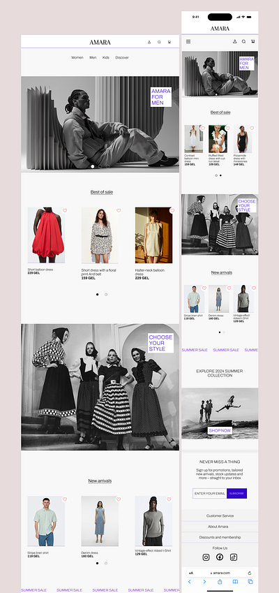 Clothing Shop Website Design clothing landing page ui ux