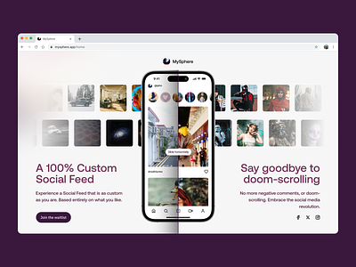 MySphere: Web Hero Section app product design social ui ux web design website