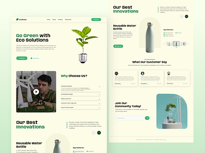 EcoGreen Innovations: Sustainable Landing Page Design company profile landing page ui uiux web design website website design