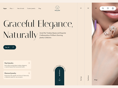 Jewelry shop website. app design jewelry shop website. product design ui ux