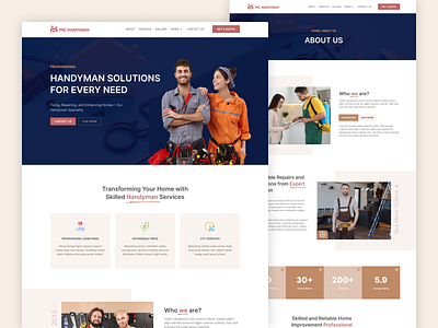 TNC Handyman - Construction Website Template construction website template electrician template handy service handyman handyman services handyman website painter template plumber template website ui