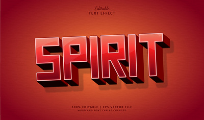 Text Effect Spirit 3d branding fight logo sport text effect