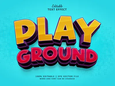 Text Effect Playground 3d branding education funny kids logo text effect