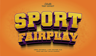 Text Effect Sport Fairplay 3d branding fairplay league logo text effect