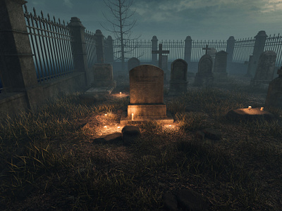 Forgotten Cemetery 3d 3d art 3d environment 3d modeling gameplay graveyard horror maya ue5 unreal