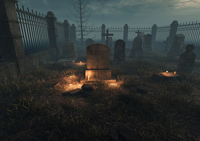 Forgotten Cemetery 3d 3d art 3d environment 3d modeling gameplay graveyard horror maya ue5 unreal