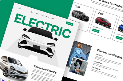 Electric Car Landing page car carlandingpage carwebsite design electriccar landing page ui uiux user interface vehicle website