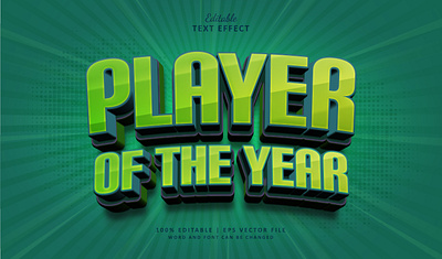 Text Effect Player of the Year 3d branding logo play text effect