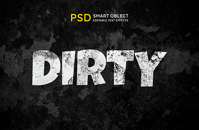 Dirty text effect graphic design modern photoshop text effect typedesign