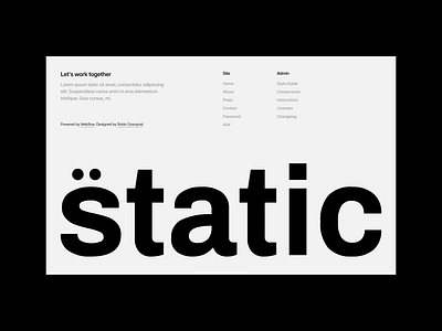 Static Portfolio Template - Footer Section footer section large type minimalist footer portfolio footer web design webflow portfolio webflow template