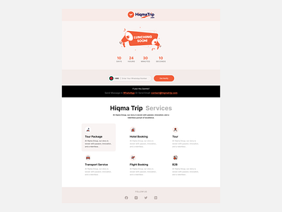 Coming Soon - HiqmaTrip coming lunching soon ui uiux website